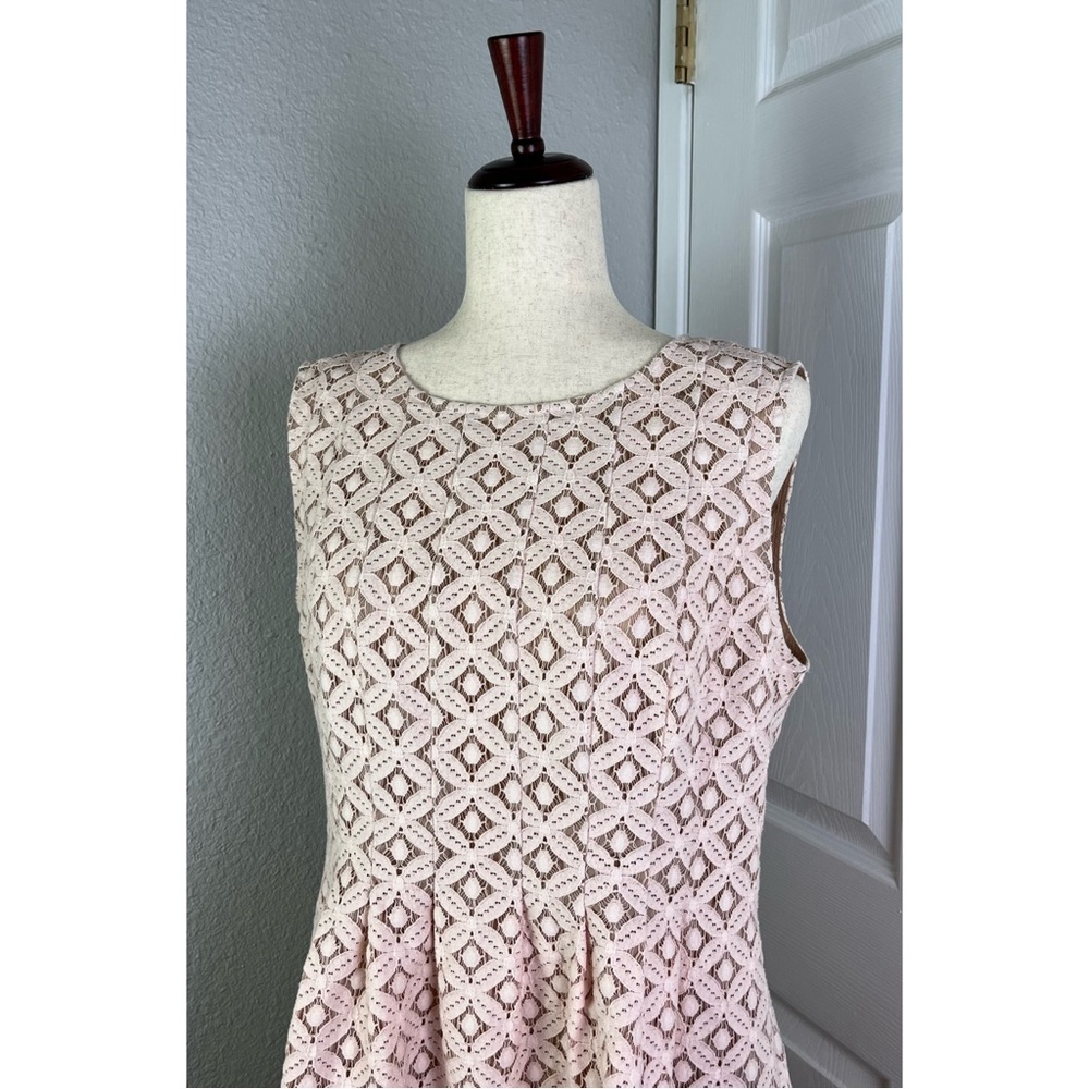 ELIZA J Lace Cutout Fit And Flare Dress Pockets Blush Pink - Picture 5 of 13